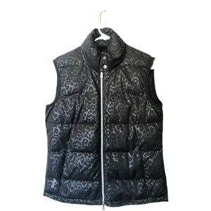 Beautiful Black animal print Puffy Sleeveless Jacket Size M